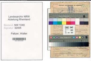 Entnazifizierung Walter Paltzer , geb. 06.05.1902 (Zollbeamter)