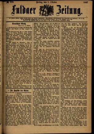 Ausgabe vom Freitag, den 07. Oktober 1887.