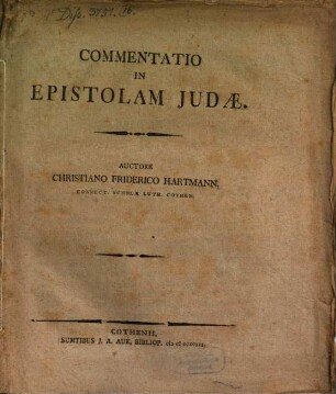 Commentatio in epistolam Iudae
