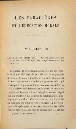 Les caractères et l'éducation morale : Étude de psychologie appliquée