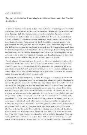 Zur vergleichenden Phonologie des Deutschen und des Niederländischen