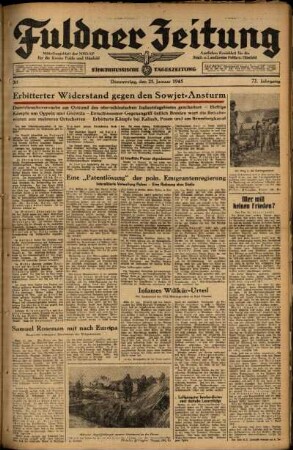 Ausgabe vom Donnerstag, den 25. Januar 1945.