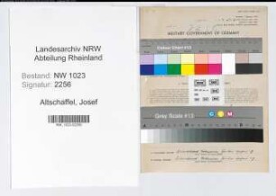 Entnazifizierung Josef Altschaffel , geb. 18.05.1883 (Landesamtmann)