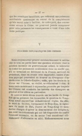 V. Procédés diplomatiques des Chinois