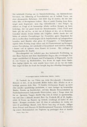 III. Arveregeringens Indførelse (Oktbr. 1660).