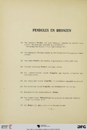 Pendules en Bronzen, Kristal (Nr. 438-482)