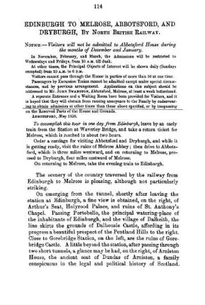Edinburgh to Melrose, Abbotsford, and Dryburgh, by North British Railway