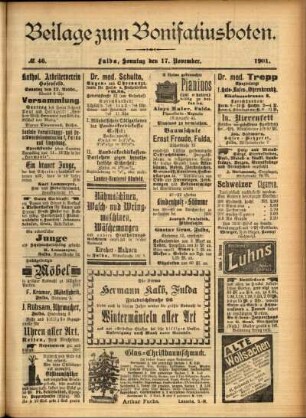 Zweite Ausgabe vom Sonntag, den 17. November 1901.