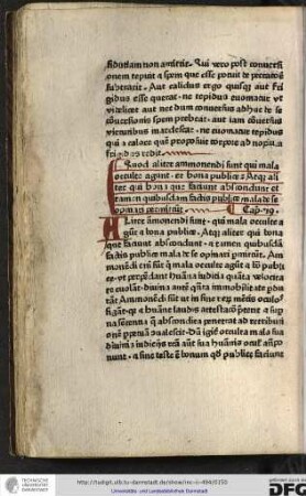 Quod aliter ammonendi sunt qui mala occulte agunt et bona publice, atque aliter qui bona que faciunt abscondunt et tamen quibusdam factis publice mala de se opinari permittunt. Capitulum 59.