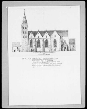 Osnabrück, Katholische Johanneskirche: Ansicht der Süd-Seite