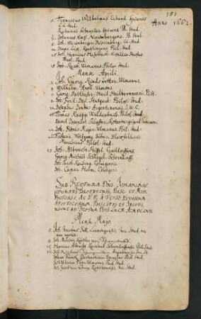 Sommerhalbjahr 1662. Rektorat Johann Conrad Brotbeck