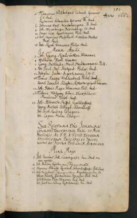 Sommerhalbjahr 1662. Rektorat Johann Conrad Brotbeck