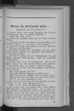 Wenn ich Millionär wäre... : Erzählung