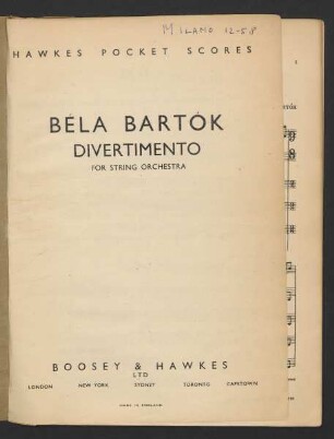 Divertimento : for string orchestra