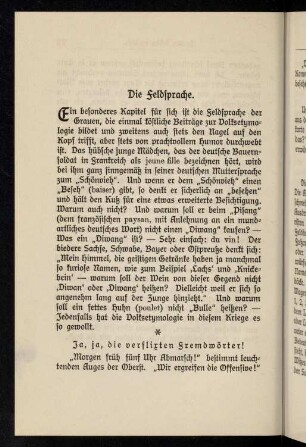 76-79, Die Feldsprache