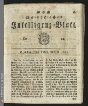 No. 24. Dienstag, den 13ten Junius 1809
