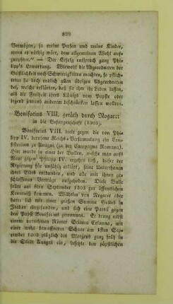 Bonifacius VIII. geraeth durch Nogaret in die Gefangenschaft
