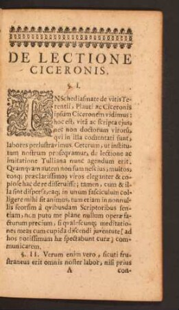 De Lectione Ciceronis.