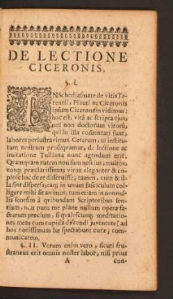 De Lectione Ciceronis.