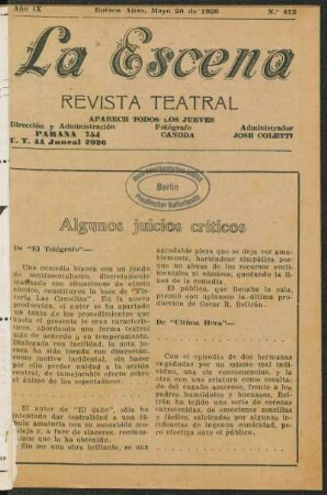 Algunos juicios criticos