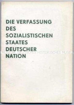 Text der Verfassung der DDR von 1968 und der Rede von Walter Ulbricht zu deren Begründung