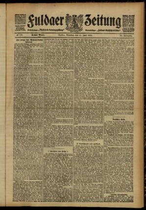 Erste Ausgabe vom Dienstag, den 11. Juni 1912.