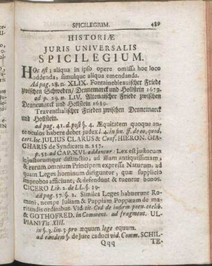 Historiæ Juris Universalis Spicilegium.