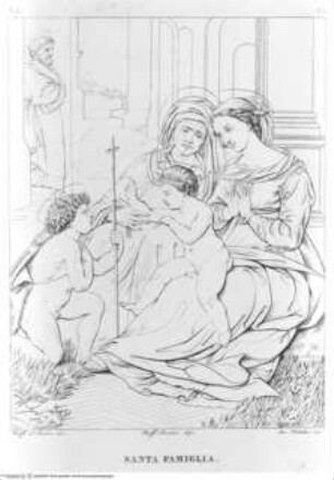 Real Museo Borbonico / descritto ed illustrato da Erasmo Pistolesi, Band 1.Heilige Familie ("Madonna del Divino Amore") - Tafel I.