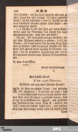 Der sechste Brief.