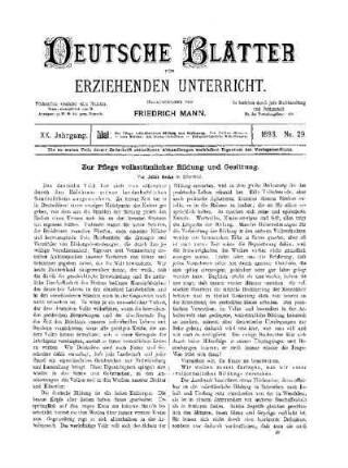 Zur Pflege volkstümlicher Bildung und Gesittung