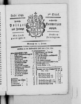 7tes Stück, Ausgabe vom 13. Februar 1799