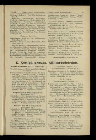 Königl. preuss. Militärbehörden