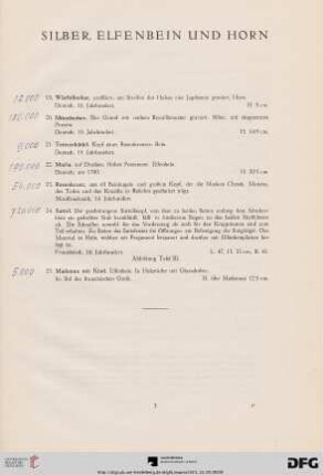 Silber, Elfenbein und Horn (Nr. 19-25)