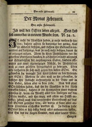 Der erste Februarii. - Der funffzehnde Februarii.
