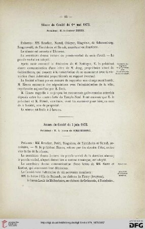 Séance du Comité du 1er mai 1873
