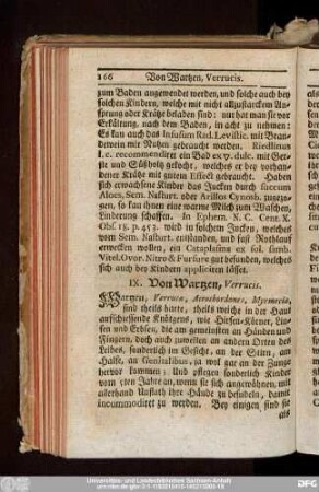 IX. Von Wartzen, Verrucis.