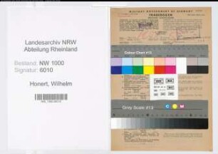 Entnazifizierung Wilhelm Honert, geb. 02.02.1915 (Ingenieur)