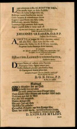 Luges ademtum tristis Albertum Schola, [...]