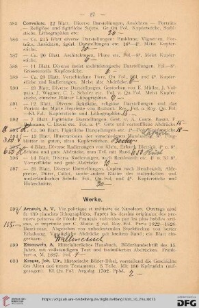 Werke (Nr. 598-609)