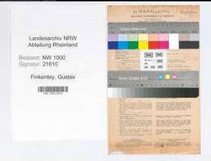 Entnazifizierung Gustav Finkentey, geb. 03.05.1895 (Vertreter)