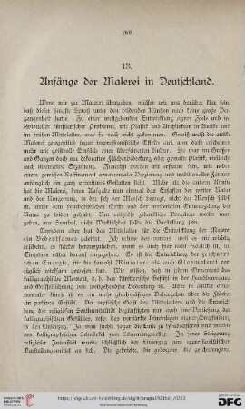 13. Anfänge der Malerei in Deutschland