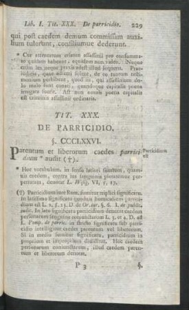 Tit. XXX. De Parricidio