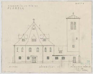 Fischer, Theodor; Planegg bei München (Bayern); Ev. Waldkirche - Südseite (Ansicht)