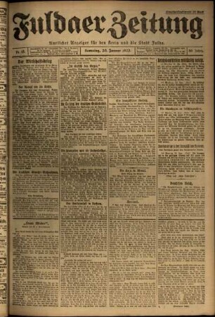 Ausgabe vom Samstag, den 20. Januar 1923.