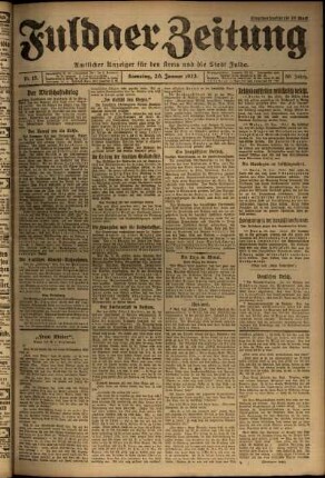 Ausgabe vom Samstag, den 20. Januar 1923.