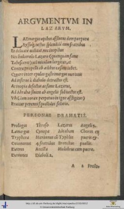 Argumentum in Lazarum