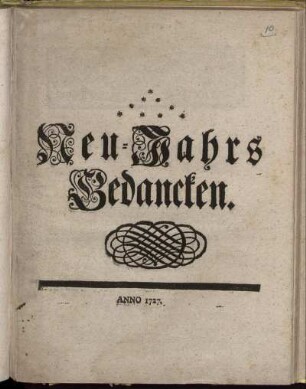 Neu-Jahrs Gedancken
