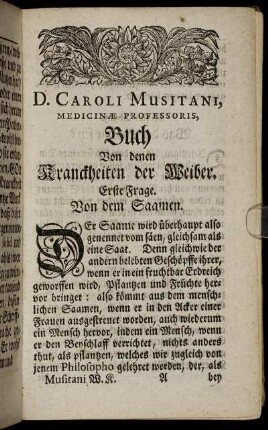 Buch Von denen Kranckheiten der Weiber.