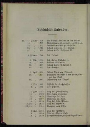 Geschichts-Kalender