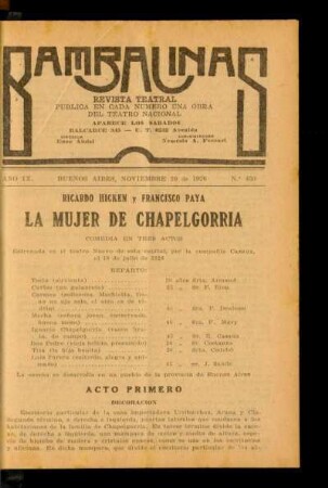 La mujer de Chapelgorria : comedia en tres actos